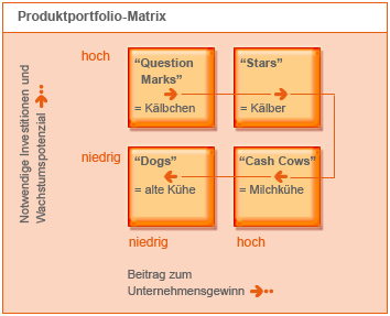 Die Grafik zeigt eine Matrix: Notwendige Investitionen und Wachstumspotential